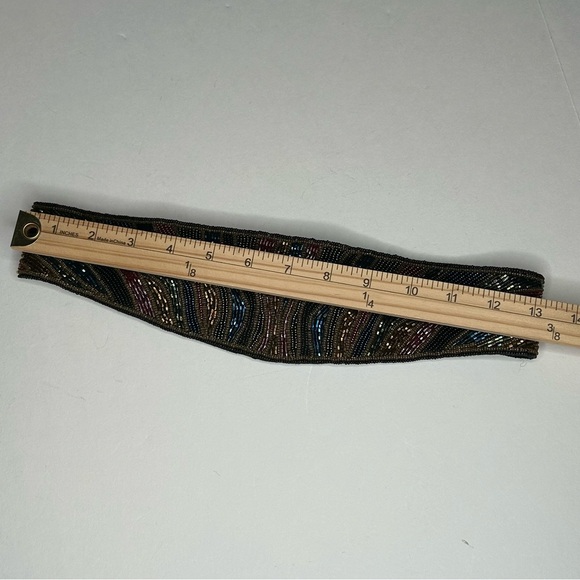 Vintage 80\'s Beaded Cumberbund Statement Belt Artsy Glamcore Fairy Witchy Goth main image 10